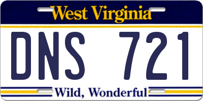 WV license plate DNS721