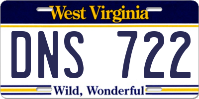 WV license plate DNS722