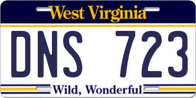 WV license plate DNS723