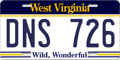 WV license plate DNS726