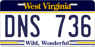 WV license plate DNS736