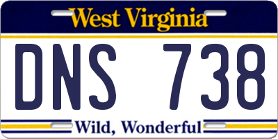 WV license plate DNS738