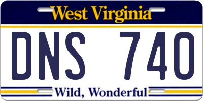 WV license plate DNS740