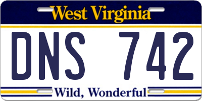 WV license plate DNS742