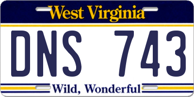WV license plate DNS743
