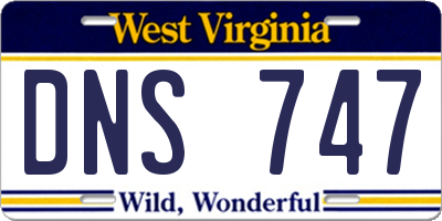WV license plate DNS747