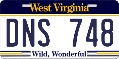 WV license plate DNS748
