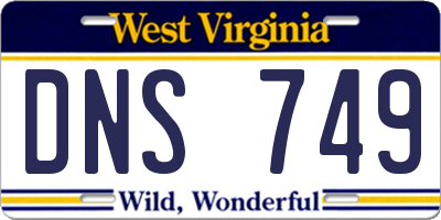 WV license plate DNS749