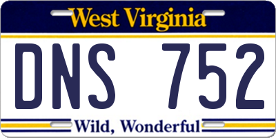 WV license plate DNS752