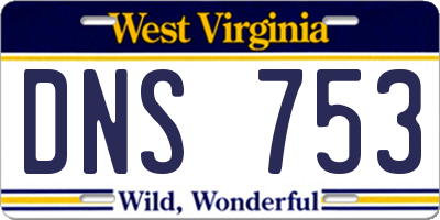 WV license plate DNS753