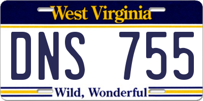 WV license plate DNS755