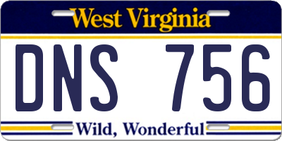 WV license plate DNS756