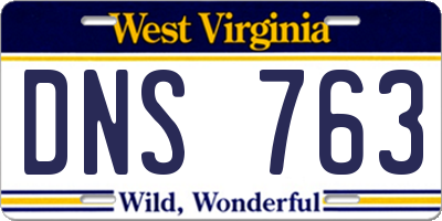 WV license plate DNS763