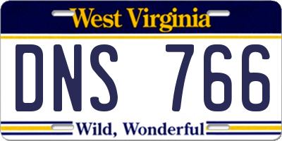 WV license plate DNS766