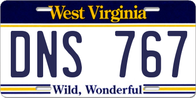WV license plate DNS767