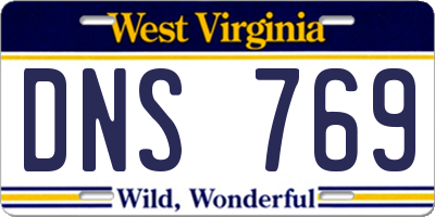 WV license plate DNS769