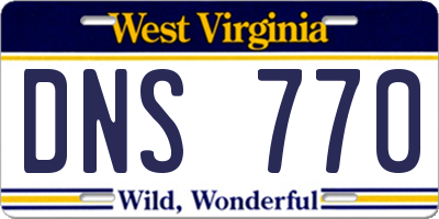 WV license plate DNS770