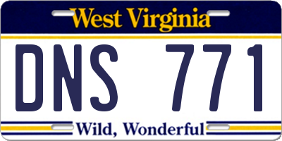 WV license plate DNS771