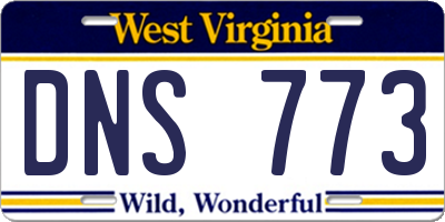 WV license plate DNS773