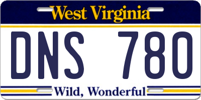 WV license plate DNS780