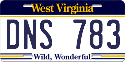 WV license plate DNS783