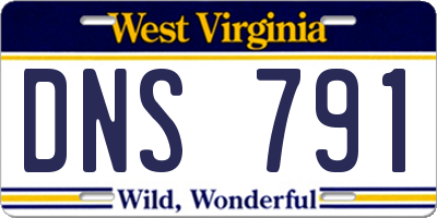 WV license plate DNS791
