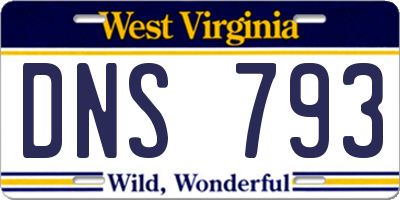 WV license plate DNS793