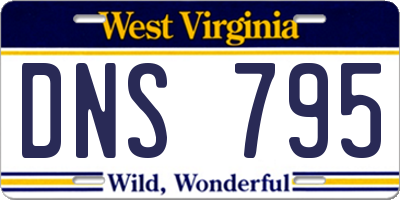 WV license plate DNS795
