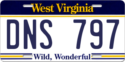 WV license plate DNS797