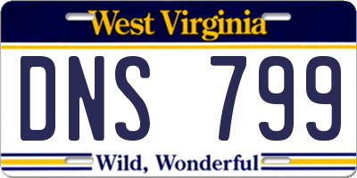 WV license plate DNS799