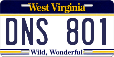 WV license plate DNS801