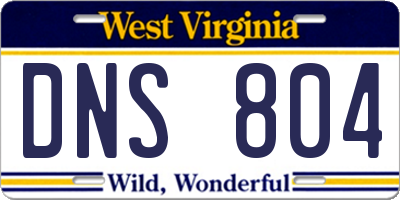 WV license plate DNS804
