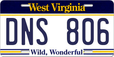 WV license plate DNS806