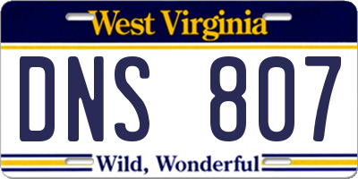 WV license plate DNS807