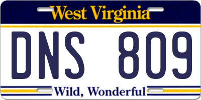 WV license plate DNS809