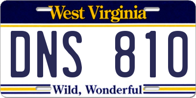WV license plate DNS810
