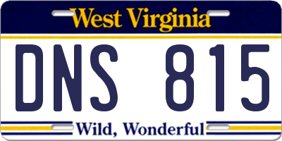 WV license plate DNS815