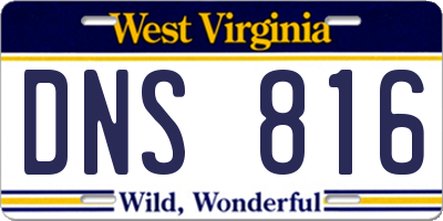 WV license plate DNS816