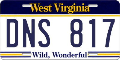 WV license plate DNS817