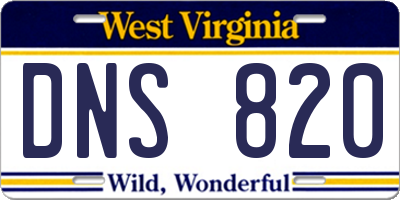 WV license plate DNS820