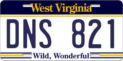 WV license plate DNS821