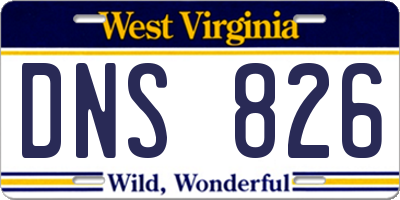 WV license plate DNS826