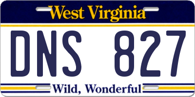 WV license plate DNS827