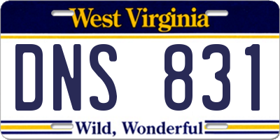 WV license plate DNS831