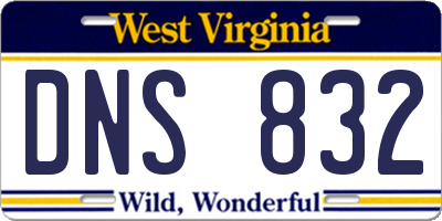 WV license plate DNS832