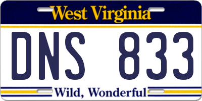 WV license plate DNS833