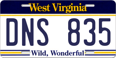 WV license plate DNS835