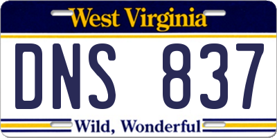 WV license plate DNS837