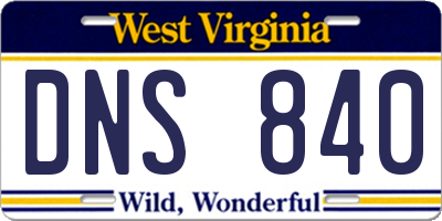WV license plate DNS840