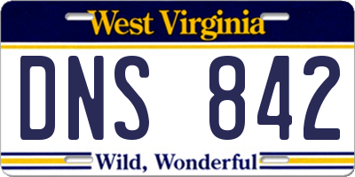 WV license plate DNS842